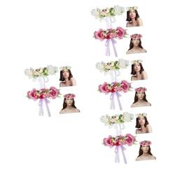 DOITOOL 8 Stk Stirnband Girlande Blumenstirnbänder Für Blumen- Hochzeitsblume Für Haarschmuck Mit Blumen Haaraufsätze Haarband Blumengirlande Die Blumen Braut Stoff Heiligenschein von DOITOOL