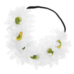 DOITOOL Frauen Kopfschmuck Mädchen Stirnband Stirnbänder Frauen Stirnband Haarband Böhmisches Stirnband Florales Stirnband Boho-haarschmuck Damen Zubehör Stoff Chrysantheme Weiß von DOITOOL