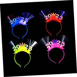 DOITOOL Lieferungen 4 Stück 2023 Stirnband Haarschmuck Kopfbedeckungen für Damen leichtes Stirnband Haarband Tiara Party-Haar-Dekore Haarreifen für das neue Jahr kleines Mädchen Kind von DOITOOL