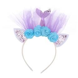 DOITOOL Meerjungfrau Stirnbänder Meerjungfrauenkostüm Haarschmuck Für Meerjungfrauen Haarreifen Seestern Haarbänder Meerjungfrau-bh-oberteil Haarband Kind Halloween Stirnband von DOITOOL