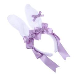 DOITOOL Plüsch-hasenohr-stirnband Haarschmuck Handgemacht Füllung Violett Damen Plüschstoffe von DOITOOL