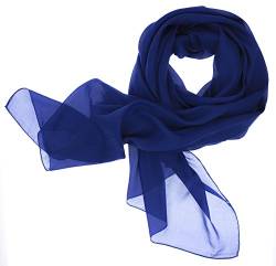 DOLCE ABBRACCIO by RiemTEX ® Schal Damen LADY SUNSHINE Seidentuch Tücher mit hohem Seidenanteil Pashmina Stola Tuch in sattem Blau Halstuch Kopftuch Damen Seidenschal Elegante Schals (Royalblau) von DOLCE ABBRACCIO by RiemTEX