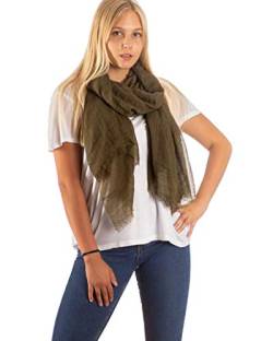 DOLCE ABBRACCIO by RiemTEX Damen Schal FUNKY STYLE Halstuch Bandana Geschenke für Frauen Stola XXL Tuch Kopftuch Tücher Motorrad Halstuch Multifunktionstuch Pashmina Schal (Army Green) von DOLCE ABBRACCIO by RiemTEX