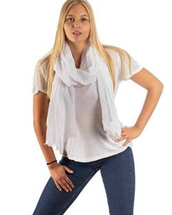 DOLCE ABBRACCIO by RiemTEX Damen Schal FUNKY STYLE Halstuch Bandana Geschenke für Frauen Stola XXL Tuch Kopftuch Tücher Motorrad Halstuch Multifunktionstuch Pashmina Schal (Weiss) von DOLCE ABBRACCIO by RiemTEX