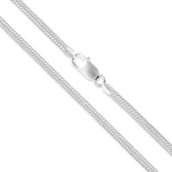 DOLPHERS 925 Sterling Silber Halskette Snake Silber Kette Silber Snake kette Sterling Silber Halskette Männer, Frauen und Mädchen Silber Halskette Snake Halskette 1.2MM/2MM-9 von DOLPHERS