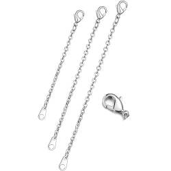 DOLPHERS 925 Sterling Silber Verlängerung Kette Halskette 3PCS Kette Extender Choker Halskette Armband Fußkettchen Verlängerung Extender Ketten-4 von DOLPHERS