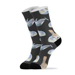 Lässige Socken für Damen und Herren – Seals Ice Floes Wale Knöchelsocken Neuheit Laufsocken 1 Paar Gr. Large, multi von DOMIKING