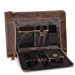 DONBOLSO® Notebook Sleeve London 15,6 Zoll Leder I Aktentasche aus Echtleder für Herren und Damen braun von DONBOLSO