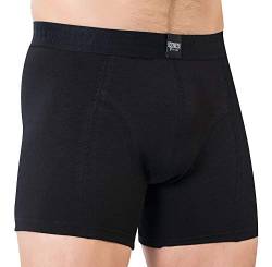 4er Herren Boxer Unterwäsche Unterhosen Sport Boxershorts Baumwolle 2350, Schwarz, L von DONEX