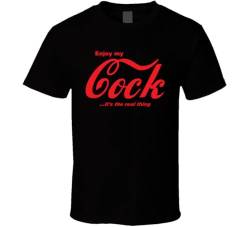 Enjoy My Cock It's The Real Thing T Shirt Black L von DONGFEI