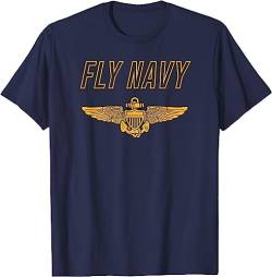 Fly Navy Shirt Classic Naval Officer Pilot Wings T-Shirt Size S-5XL Blue XL von DONGFEI