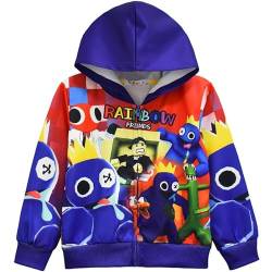 Rainbow Hoodie Friends Kinder lustig 3D Druck Muster Sweatshirt Cartoon Cosplay Lange Ärmel Pullover Hoodies,Rainbow Blue Red Yellow Green lila kostüm von DONY