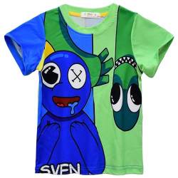 Rainbow Kurzarm Shirt Kinder Friends,T-Shirt Junge Mädchen,lustig 3D Druck Muster Sweatshirt Cartoon Cosplay Kurzarm,Geeignet für Halloween Weihnachts Karneval Kindergeburtstag Schule von DONY