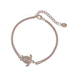 DOOSTI Damen Armband Schildkröte 925 Silber Rosegold vergoldet von DOOSTI