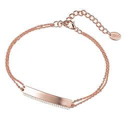 DOOSTI Damen Ident - Armband 925/- Silber Rosegold vergoldet - inkl. Gratis Gravur von DOOSTI