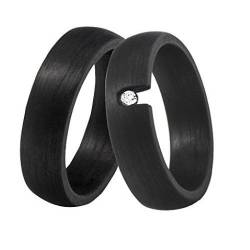 DOOSTI Freundschaftsringe/Partnerringe aus Carbon (Ring mit Stein, 54) von DOOSTI