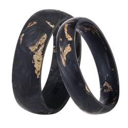 DOOSTI Trauring/Ehering/Partnerring aus Carbon - UNIQUE- Carbon marmoriert - Damen und Herren Variante - inklusive Gratis Gravur (Ring Breite 5 mm, 58) von DOOSTI