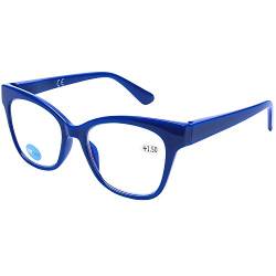 DOOViC Blaulichtfilter Brille Computerbrille ohne Sehstärke Blau/Eckig Rahmen Große Gläser Brille für Damen 0.0 von DOOViC