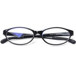 DOOViC Blaulichtfilter Computer Lesebrille Schwarze Cat Eye Flexible Anti Rutsch Horn Brille mit Stärke für Damen/Herren 2,0 von DOOViC