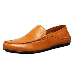 DOOXI Herren Mode Geschäft Slip On Freizeitschuhe Comfort Mokassins Loafers Schuhe Flach Fahrenschuhe Braun 43 von DOOXI