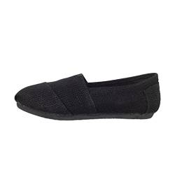 DOOXI Unisex-Erwachsene Freizeit Loafers Comfort Espadrilles Mode Slip on Flach Freizeitschuhe Schwarz 42(26cm) von DOOXI