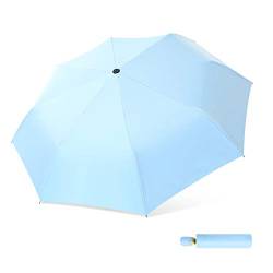 DORRISO Damen Automatik Regenschirm Sonnenschutz Leicht Kompakt Stabiler Regenschutz Dauerhafte Reise Sonnenschirm Taschenschirm Blau B von DORRISO