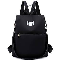 DORRISO Damen Rucksäcke Mode Rucksack Reise Schultertaschen Diebstahlschutz Damen Schultertasche Schulter Tasche Mit Tourismus Beiläufig Outdoor Schule Tagesrucksack Schwarz A von DORRISO