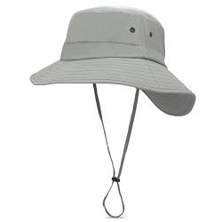 DORRISO Damen Sonnenhut Buschhüte UPF 50+ Strand Faltbar Safarihut Reisen Outdoor Hut Fischerhut Bergsteigen Campinghut Damen Sonnenhut Grau A von DORRISO