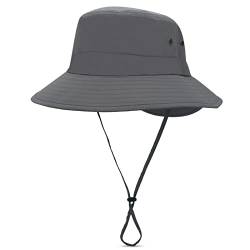 DORRISO Damen Sonnenhut Buschhüte UPF 50+ Strand Faltbar Safarihut Reisen Outdoor Hut Fischerhut Bergsteigen Campinghut Damen Sonnenhut Grau B von DORRISO