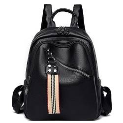 DORRISO Elegant Damen Rucksack PU Leder Rucksäcke Handtasche Großer Kapazität Schultertaschen Schulter Tasche Tourismus Beiläufig Reise Outdoor Wasserdichte Schule Backpack Schwarz von DORRISO