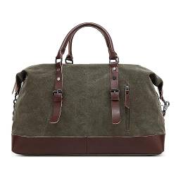 DORRISO Elegant Herren Reisetasche Grosse Kapazität Weekender Tasche 55L Handgepäck Tasche für Business Lässig Camping Wandern Draussen Leinwand Herren Sporttasche Grün von DORRISO