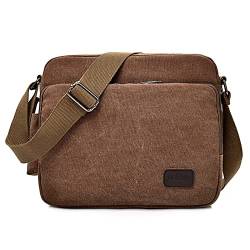 DORRISO Mode Umhängetasche Herren Schultertasche Canvas Schultertaschen Männer Casual Reise Bergsteigen Schultertasche Kuriertasche Braun von DORRISO