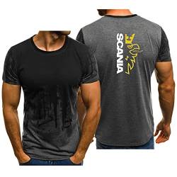 DORSS Mens technische T-Shirt für SC.AN.IA Baumwolle Rundhalsausschnitt T-Stücke Arbeit Sommer Kurze Hülse atmungsaktiv T-Shirt für Männer-Gray||3XL von DORSS