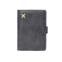 DOTBUY-SHOP Reisepasshülle Damen Männer, Reisepass Organizer Mit RFID-Blocker Tragbarkeit Passport Cover für Kreditkarten, Reisedokumente und Ausweis (Anthrazitgrau,15x10.5x1.5cm) von DOTBUY-SHOP