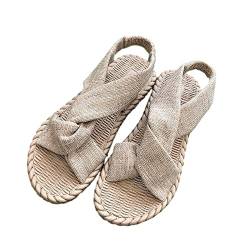 DOTBUY-SHOP Sandalen Damen Sommer Sandalen Damen Sommerschuhe Wohnung Komfortabel Schuhe Damen Elegant Lässig Damen Sandalen Sommer, Unifarben Retro Pantoletten von DOTBUY-SHOP