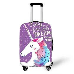 Elastisch Kofferhülle, DOTBUY 3D Reise Kofferschutzhülle Gepäck Cover Reisekoffer Hülle Schutz Bezug Schutzhülle Waschbare Reisetasche Kofferbezug (Einhorn,M (22-24 Zoll)) von DOTBUY-SHOP