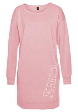 DOTIN Damen Sweatkleid Lässiges Sweatshirt Langarm Hoodie Kleider Casual Herbst Jumper Pullover Lange Tops, Rosa, M von DOTIN