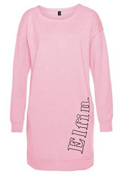 DOTIN Damen Sweatkleid Lässiges Sweatshirt Langarm Hoodie Kleider Casual Herbst Pullover Kleid Jumper Tops, Rosa, L von DOTIN