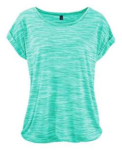 DOTIN Damen T-Shirt Rundhals Kurzarmshirt Lose Stretch Sommer Oberteil Casual Bluse Tops, Mint, L von DOTIN