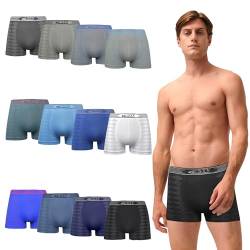 DOUBLE M, 12er Pack Nahtlose Boxershorts, Unsichtbarer Slip für Männer, Flexibler und Atmungsaktiver Boxerslip, Bequeme Unterwäsche, für Alltag und Sport von DOUBLE M