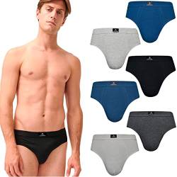 DOUBLE M, 6er-Pack Boxershorts für Männer, Boxer Slip aus Atmungsaktiver Baumwolle, Unterwäsche für Männer, Anliegend, Weich, Bequem, Elastischer Bund, Assortierte Farben, Größen M, L, XL, XXL von DOUBLE M