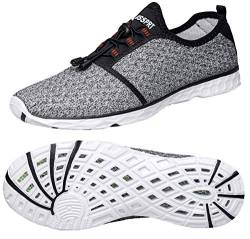 DOUSSPRT Herren Wasserschuhe Schnell Trocknend Sport Aquaschuhe, Grau (grau), 46 EU von DOUSSPRT