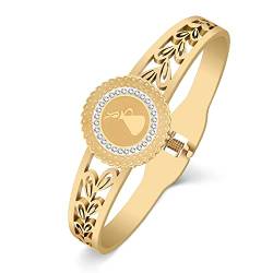 DOWAY 12 Sternzeichen Armband Astrologie Armreif Armbänder für Damen Teenager Mädchen Freund Charms Geburtstag Horoskop Geschenke (Vergoldeter Wassermann) von DOWAY