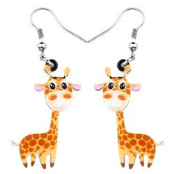 DOWAY Acryl Cartoon Cute Giraffe Ohrringe Schmuck Dekoration Für Frauen Mädchen Lustig Giraffe Geschenke (Gelb) von DOWAY