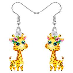 DOWAY Acryl Cartoon Cute Giraffe Ohrringe Schmuck Dekoration Für Frauen Mädchen Lustig Giraffe Geschenke (Giraffe A) von DOWAY