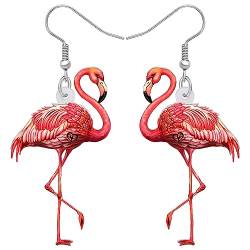 DOWAY Acryl-Charm-Anhänger Flamingo-Ohrringe Tropfen Baumeln Schmuck Natürliche Vogel Dekoration für Frauen Mädchen Lustige Party Geschenke, Acryl, Sandstein von DOWAY