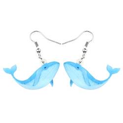 DOWAY Acryl Charme Wal Ohrringe Hängend Schmuck Ozean Fisch Dekoration für Damen Mädchen lustige Party Geschenke (Blau) von DOWAY