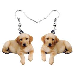 DOWAY Acryl Siberian Husky Chihuahua Beagle Dackel Yorkshire Terrier Mops Hund Ohrringe Hanging Dangle Drop Pet Schmuck für Damen Mädchen Kinder Charme Geschenk (Labrador A) von DOWAY