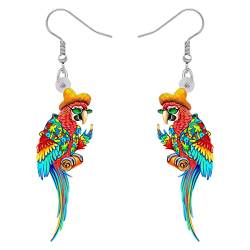 DOWAY Cute Acryl Ara Papagei Ohrringe Anhänger Anhänger Vogel Charms Hawaii Deko für Damen Mädchen Sommer Tiere Schmuck Geschenke (Hawaii A) von DOWAY