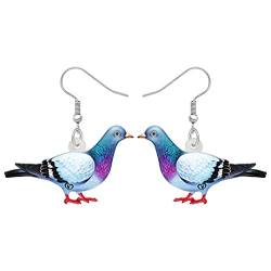 DOWAY Cute Acryl Cartoon Taube Ohrringe Anhänger Anhänger Mode Tiere Vogel Schmuck für Damen Mädchen Charms Tauben Geschenk (Marineblau) von DOWAY